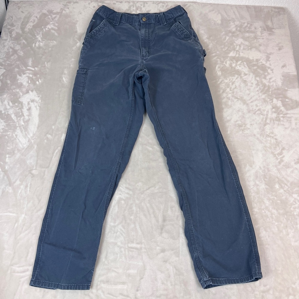 Carhartt Carpenter Pants Mens 32x34 Loose Fit Canvas Blue Cotton Grunge B151